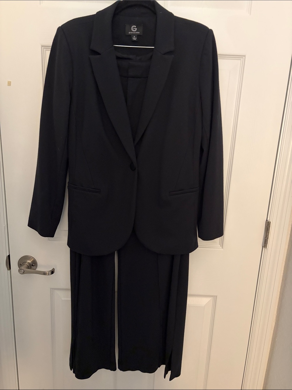 G by Giuliana Black Women's Tailored Blazer and Pants Suit